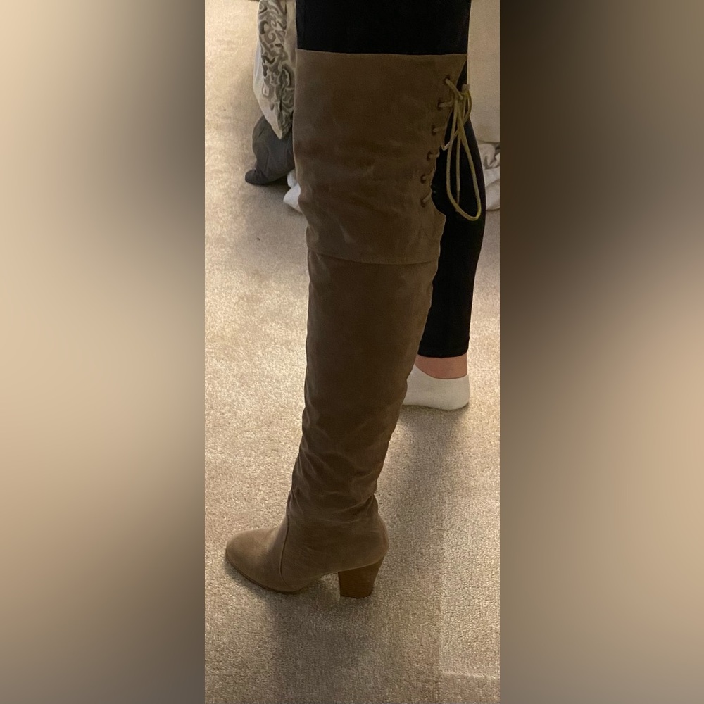 Tan over the knee boots